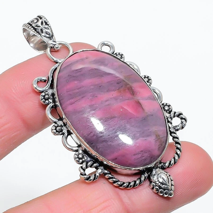 Porcelain Jasper Gemstone Handmade Ethnic Jewelry Pendant 2.44" KP-380 - Image 1 of 1