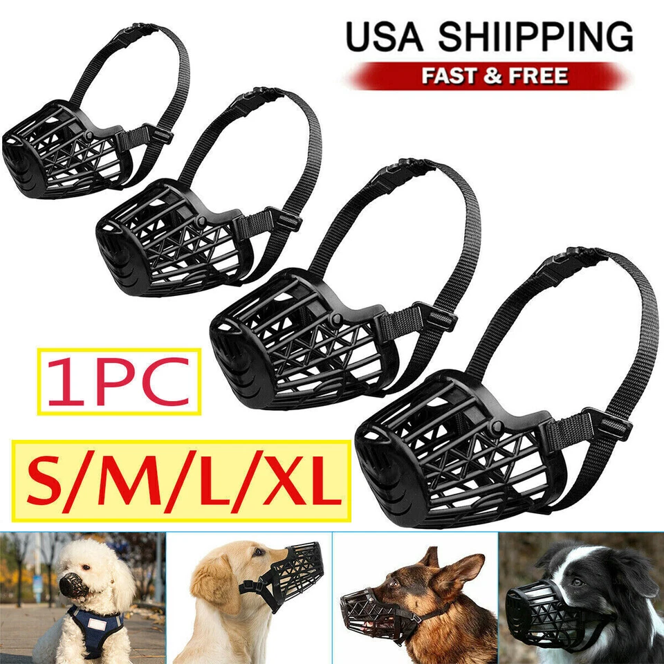 Cesta para mascotas perros hocico boca cubierta malla jaula sin ladridos anti mordeduras masticar Foto 1 de 4