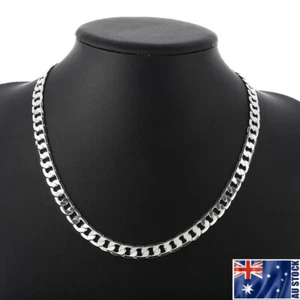 Wholesale 925 Sterling Silver Filled 8MM Classic Curb Necklace Chain Stunning - Picture 1 of 13