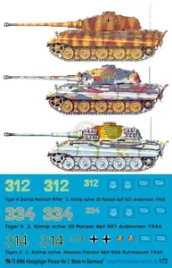 Marcas de tanque Peddinghaus 1/72 Tiger II (King Tiger) Segunda Guerra Mundial Nº3 (3 tanques) 986 - Imagen 1 de 1
