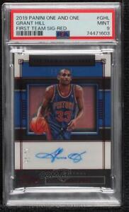 2019 Panini One and One First-Team Signatures Red 11/25 Grant Hill PSA 9 Auto