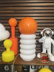 Vintage Italian Large Glass Lamp Mid Century Space Age Atomic Rare Mid Century - Picture 1 of 8