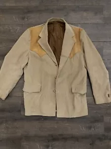 Brad Whitney Size 44 Corduroy And Leather Calagary Rocka Billy Sports Coat - Picture 1 of 10