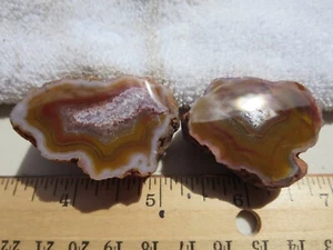 630 PAIR FACE POLISHED CONDOR AGATE. COLLECTOR OR DISPLAY PIECES. ARGENTINA - Picture 1 of 3