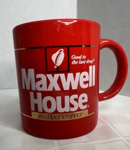 Vtg Maxwell House Instant Coffee Good to The Last Drop Mug Red/Orange Japan (A1) - Picture 1 of 4