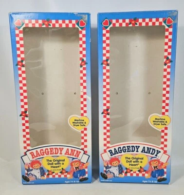 Caixas vazias Raggedy Ann e Andy para bonecas de 12 polegadas 1996 Hasbro - Imagem 1 de 4