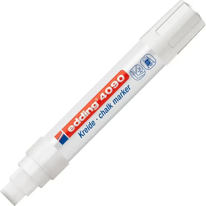 Edding Kreidemarker 4090 Fenstermarker  weiß für Tafel Glas Glasboard abwaschbar - Bild 1 von 1