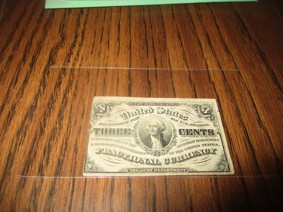 3 CENTS THIRD ISSUE U.S. FRACTIONAL CURRENCY SEE PICTURES - Image 1 of 2