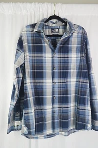 The North Face blau kariertes Button Down Hemd Herren Large Langarm Outdoor - Bild 1 von 6