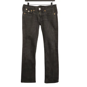 Pantalones de mezclilla True Religion para mujer elásticos de algodón gris acampanado tiro bajo W29 L31 JJF816 - Imagen 1 de 9