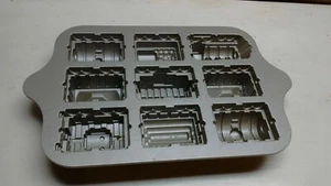 Nordic Ware Non-stick Holiday Birthday Train Pastry Mini Bread Cakelet Pan Black - Picture 1 of 4