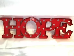 Red Hope 3D Metal Sign NWT Wall Art - Picture 1 of 5