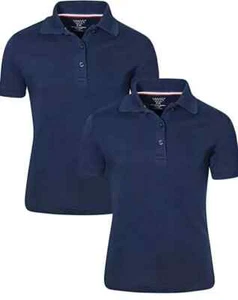 French Toast Girls' Picot Collar Interlock School Uniform Polo Shirt 2pk - Sz XL - Picture 1 of 2