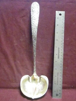 STERLING Stieff   Baltimore REPOUSSE PUNCH/SOUP LADLE 13" 211 grams  Mono EIL - Image 1 of 4