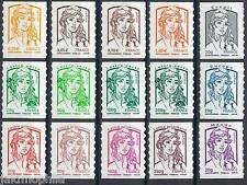 👍 SÉRIE DES 15 timbres MARIANNE ET LA JEUNESSE  DE 2013 ** ADHÉSIFS - 847 à 861