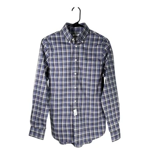 Jos. A. Bank Shirt Mens Small Blue Green Plaid Stretch Tailored Button Up NWT - Picture 1 of 9