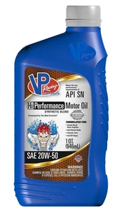 VP Racing 2975 Hi Performance SAE 20W50 Synthetic Blend Engine Oil - 3X Quart - Foto 1 di 5