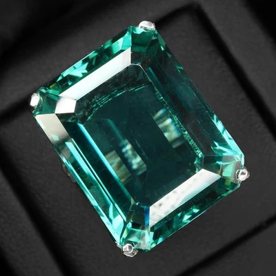 Anelli in argento sterling 925 con tormalina verde laguna classica misura... - Immagine 1 di 4