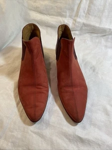 John Fluevog Herren Stiefeletten Größe 9 Rot Leder Elastische Seiten - Bild 1 von 1