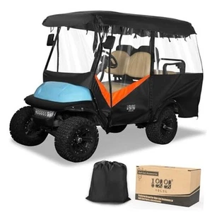 Enclosure Drivable 4 Sided Black Driving Cover Universal Fit Club Car orange - Picture 1 of 8
