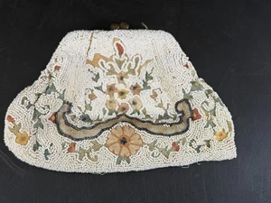 *VINTAGE* Bolso sin asas de noche con cuentas para mujer hecho a mano diseño floral - Imagen 1 de 11