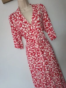 **HOBBS** Sz 16 Red White Jersey Shirt Dress - Picture 1 of 10