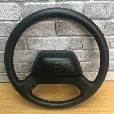 GENUINE Land Rover Defender XS leather 48 SPLINE steering wheel. RETRIMMED.   6D - Image 1 of 4