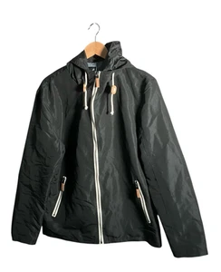 Brave Soul London Jacket Mens Size L Black Full Zip Light Weight Outdoors - Picture 1 of 13