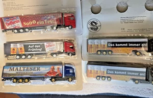 5 (ONE DUPE) German Beer Trucks Mini Die Cast HO Scale Hofbrau Malteser Hummer - Picture 1 of 16