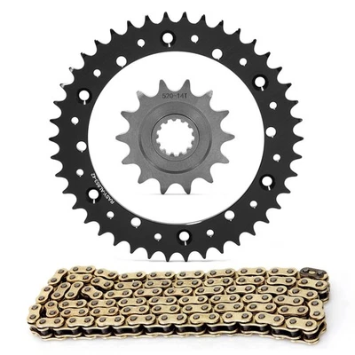 Kit de cadena de piñón trasero delantero 42T 14T para Yamaha WR400 YZ400 TT500 MX400 negro Foto 1 de 4