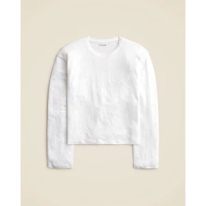 Neu mit Etikett!! J. CREW Neu Relaxed Leinen Langarm T-Shirt Top Shirt Weiß Preppy Small - Bild 1 von 11