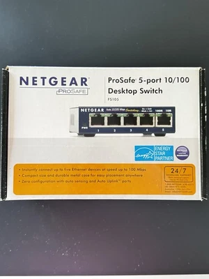 *New*  NETGEAR ProSafe Model FS105 5-Port 10/100 Desktop Switch - Image 1 of 3