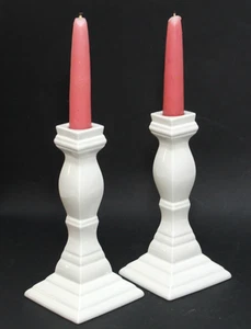 Mikasa French Countryside CandleStick Candle Holders White Set 2 - Picture 1 of 7