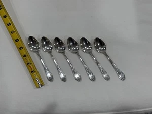 Set of 6 Vintage Russian USSR Melchior Silver Plate Tea Spoons - Picture 1 of 4