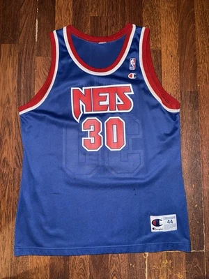 KERRY KITTLES Vtg 1990’s Champion New Jersey Nets #30 Jersey Men’s Size 44 - Image 1 of 2