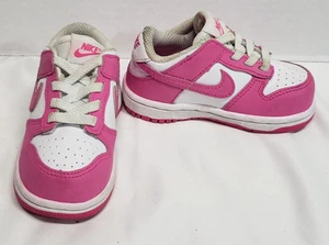 Nike Dunk low laser Fuchsia toddler size 5C #fb9107-102 sneakers - Picture 1 of 11