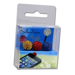 SilberDream Handystecker Shamballa 3 Glitzerkugeln gelb,rot,blau GST15 - Bild 1 von 3