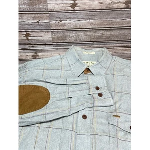 Camicia uomo Orvis a quadri con bottoni toppa gomito manica lunga taglia XXL 2XL - Foto 1 di 6