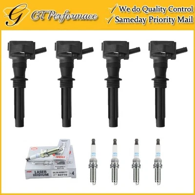 Quality Ignition Coil & NGK Spark Plug 4PCS for Jaguar E-Pace F-Type XE XF L4 - Image 1 of 4