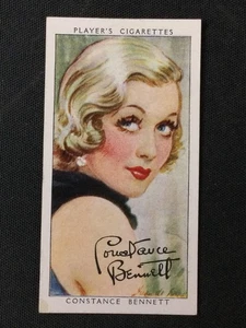1938 Player's Film Stars Third Series #4 Constance Bennett Excellent - Picture 1 of 2
