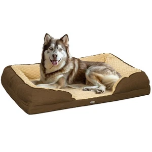 PawHut Dog Bed Calming Pet Bed Dog Mattress for Large Dogs - Brown - Picture 1 of 9