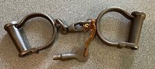ANTIQUE TURN OF THE CENTURY DARBY CAST IRON CHAIN HAND CUFFS/LEG SHACKLES,KEY.L3