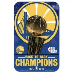 Golden State Warriors Wincraft NBA Back to Back Champions 11x17 Sign FREE SHIP!! - Picture 1 of 1