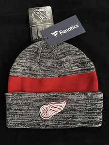 Detroit Red Wings NEW Fanatics Winter Knit Beanie Hat. NHL Hockey Cap NWT Adult - Picture 1 of 3