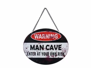 Letrero de chapa letrero de pared Warning Man Cave Enter At Your Own Risk 25x20 cm (9606) - Imagen 1 de 1