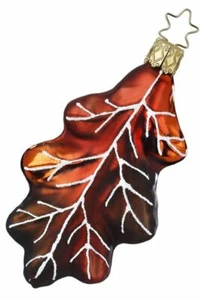Inge-Glas Oak Leaf 10068S021 German Glass Christmas Ornament - Picture 1 of 2