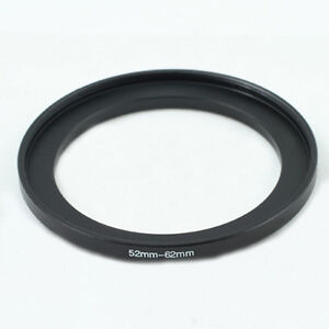 52-62mm 52mm to 62mm Step-Up Metal Filter Ring Adapter Black 52-62