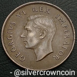 Africa South 1 Penny 1941. KM#25. Bronze Large 1 Cent coin. Sailing Ship WWII. H - Picture 1 of 7