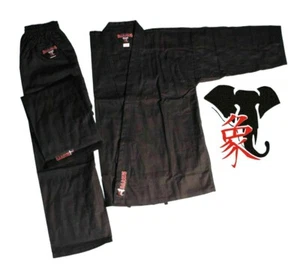 UNIFORME KARATE KARATEGI STUDENT NERO KIMONO JUJUTSU KUNG FU GI SUIT UNIFORM - Foto 1 di 1