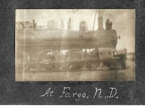 Vintage 1904 Photo of an Old STEAM TRAIN Locomotive in Fargo North Dakota 🚂 - Picture 1 of 2